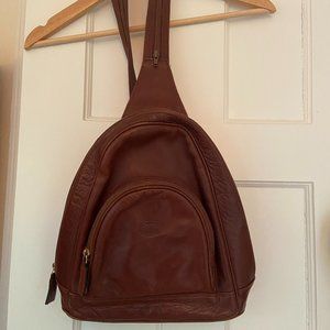 Vintage leather mini-backpack